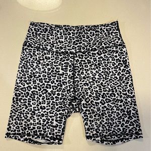 White Leopard Biker Shorts